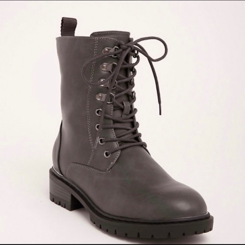 Torrid Metal Heel Combat Boots